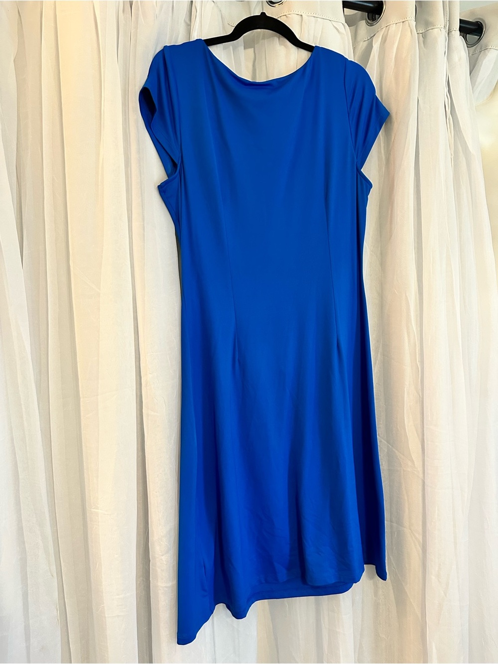 Talbots Cap-Sleeve Royal Blue Tie-Waist Dress size 12” - Picture 5 of 8
